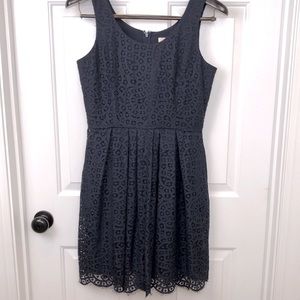 J. Crew Eyelet Lace Navy Blue Sleeveless Mini Dress Size 6